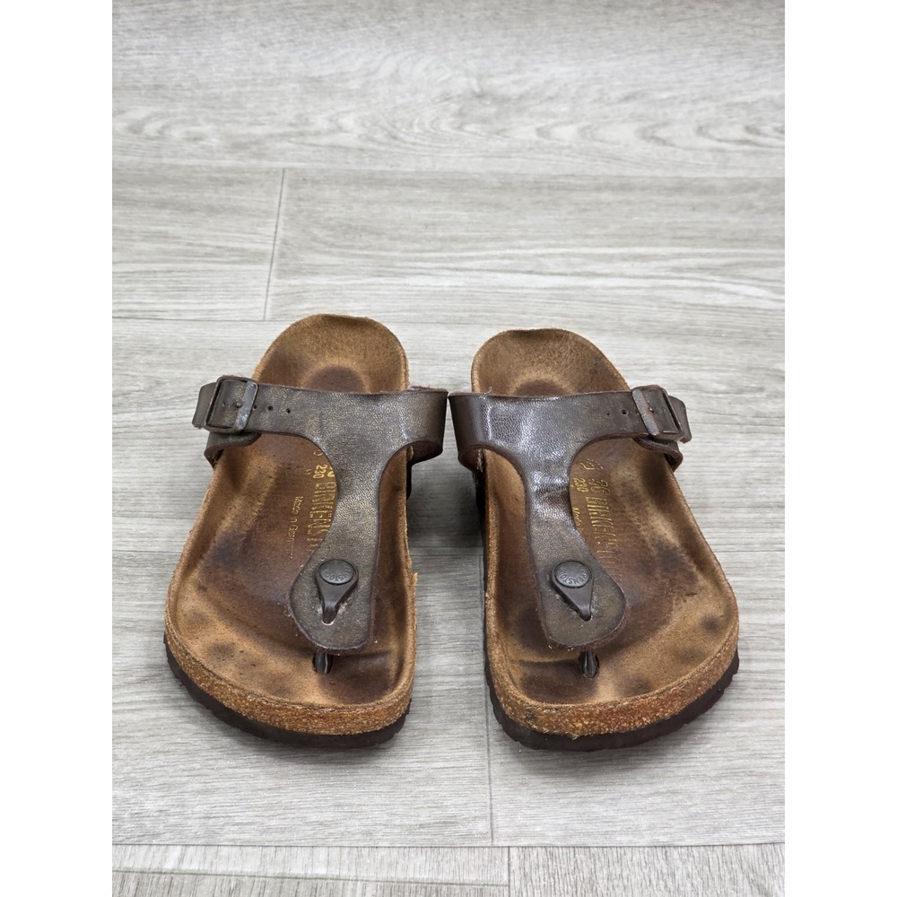 Birkenstock Gizeh T-Strap Sandals Womens EU 36 US 5 Gold Brown Thong READ